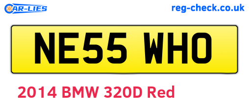 NE55WHO are the vehicle registration plates.
