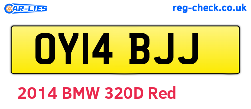 OY14BJJ are the vehicle registration plates.