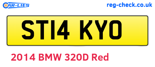 ST14KYO are the vehicle registration plates.