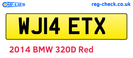 WJ14ETX are the vehicle registration plates.