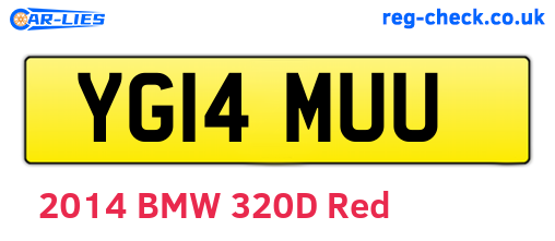 YG14MUU are the vehicle registration plates.