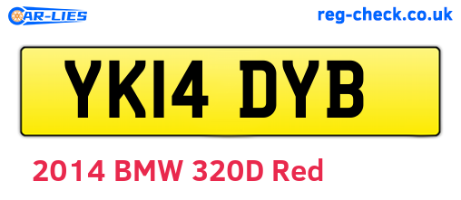 YK14DYB are the vehicle registration plates.