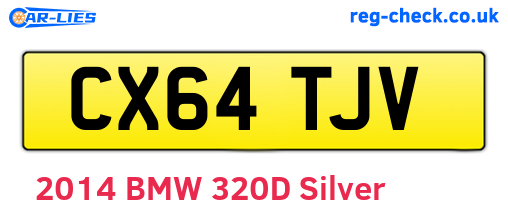 CX64TJV are the vehicle registration plates.