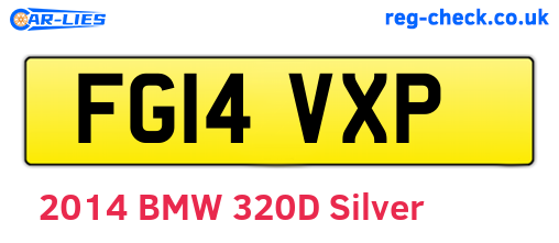 FG14VXP are the vehicle registration plates.