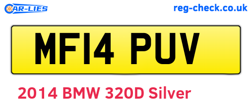 MF14PUV are the vehicle registration plates.