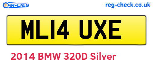 ML14UXE are the vehicle registration plates.