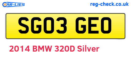 SG03GEO are the vehicle registration plates.