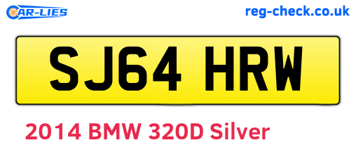 SJ64HRW are the vehicle registration plates.