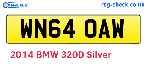 WN64OAW are the vehicle registration plates.