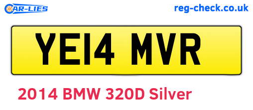YE14MVR are the vehicle registration plates.