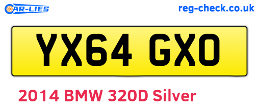 YX64GXO are the vehicle registration plates.