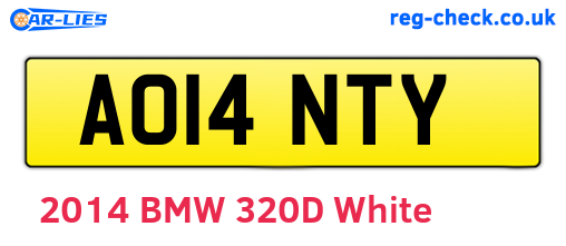 AO14NTY are the vehicle registration plates.
