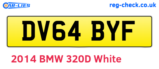 DV64BYF are the vehicle registration plates.
