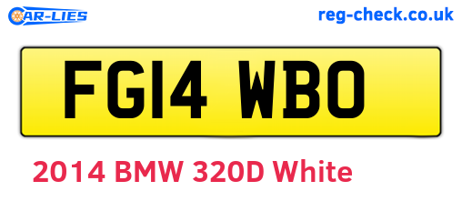 FG14WBO are the vehicle registration plates.