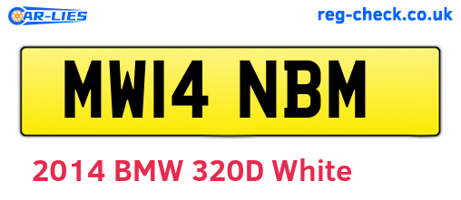 MW14NBM are the vehicle registration plates.