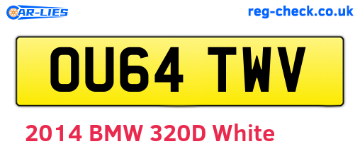 OU64TWV are the vehicle registration plates.