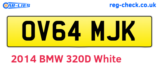 OV64MJK are the vehicle registration plates.