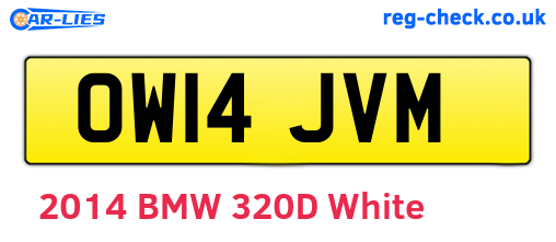 OW14JVM are the vehicle registration plates.