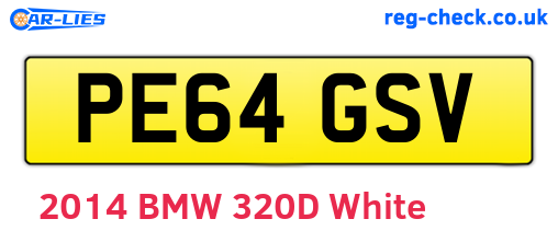 PE64GSV are the vehicle registration plates.