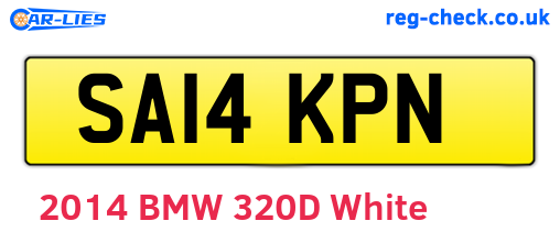 SA14KPN are the vehicle registration plates.