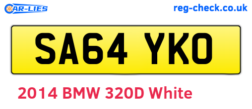 SA64YKO are the vehicle registration plates.