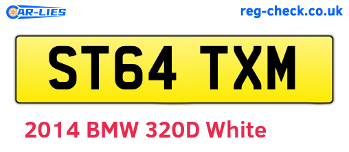 ST64TXM are the vehicle registration plates.