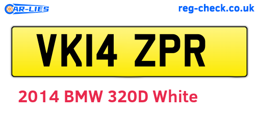 VK14ZPR are the vehicle registration plates.
