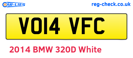 VO14VFC are the vehicle registration plates.