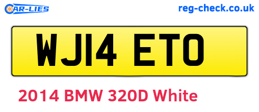 WJ14ETO are the vehicle registration plates.