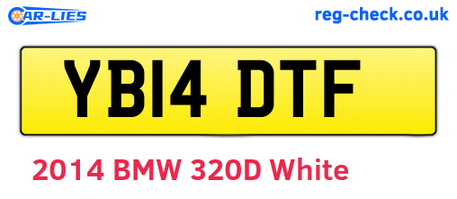 YB14DTF are the vehicle registration plates.