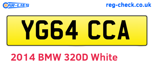 YG64CCA are the vehicle registration plates.