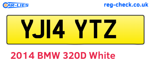 YJ14YTZ are the vehicle registration plates.