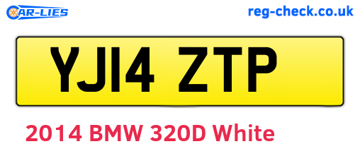 YJ14ZTP are the vehicle registration plates.