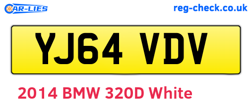 YJ64VDV are the vehicle registration plates.