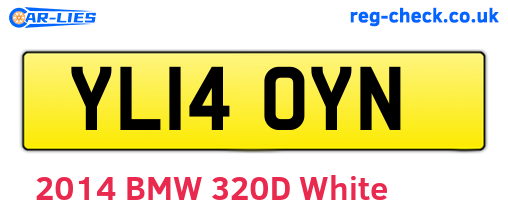 YL14OYN are the vehicle registration plates.