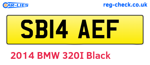 SB14AEF are the vehicle registration plates.