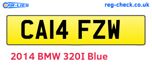 CA14FZW are the vehicle registration plates.