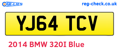 YJ64TCV are the vehicle registration plates.