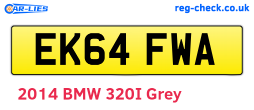 EK64FWA are the vehicle registration plates.