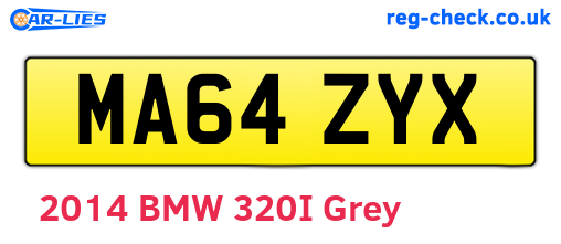 MA64ZYX are the vehicle registration plates.