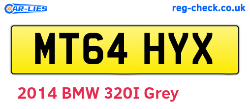 MT64HYX are the vehicle registration plates.