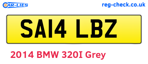 SA14LBZ are the vehicle registration plates.