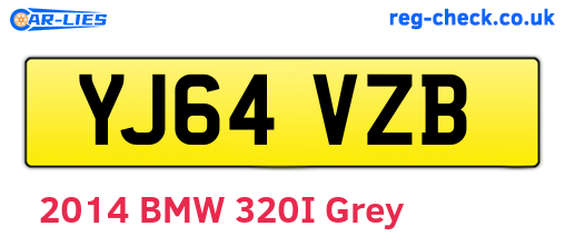 YJ64VZB are the vehicle registration plates.