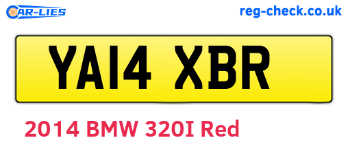 YA14XBR are the vehicle registration plates.