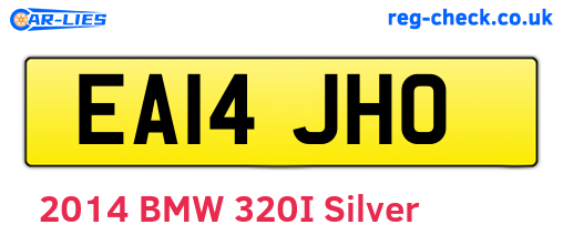 EA14JHO are the vehicle registration plates.
