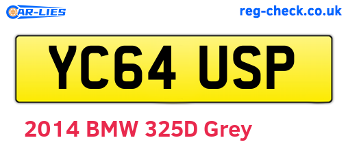 YC64USP are the vehicle registration plates.