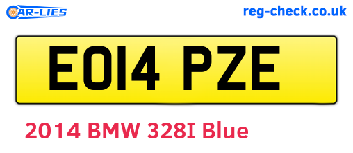 EO14PZE are the vehicle registration plates.
