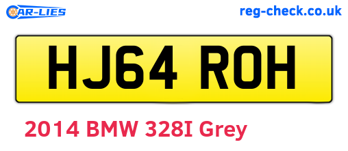 HJ64ROH are the vehicle registration plates.
