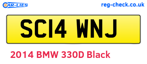SC14WNJ are the vehicle registration plates.