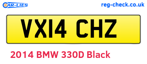 VX14CHZ are the vehicle registration plates.